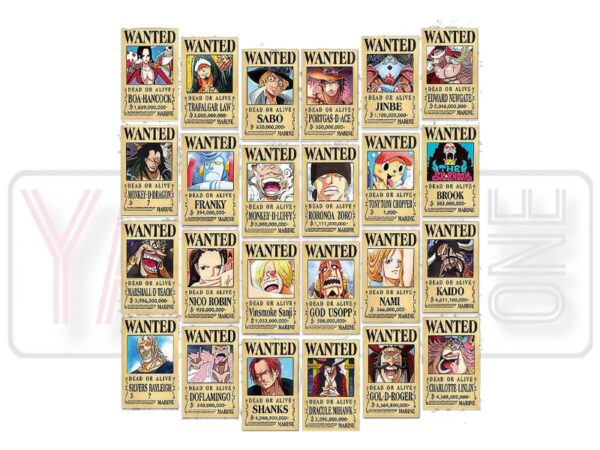 One Piece wanted anime posters