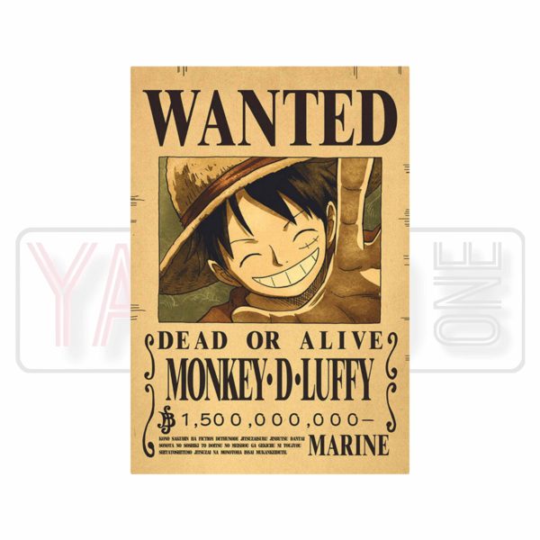 One Piece - Monkey D. Luffy Retro Wanted Anime HD A3 Size Posters