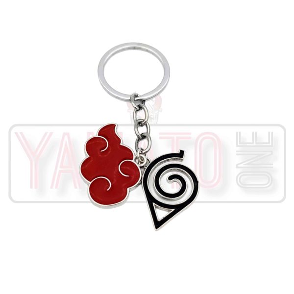 Naruto - Akatsuki + Kohona Logo Key Chain