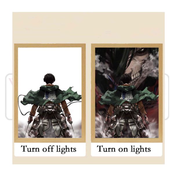 Attack on Titan - Eren Yeager + Titan Anime LED Photo Frame Glow Light