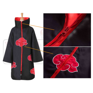 Naruto Cosplay Dress Cloth Black Akatsuki Cloak