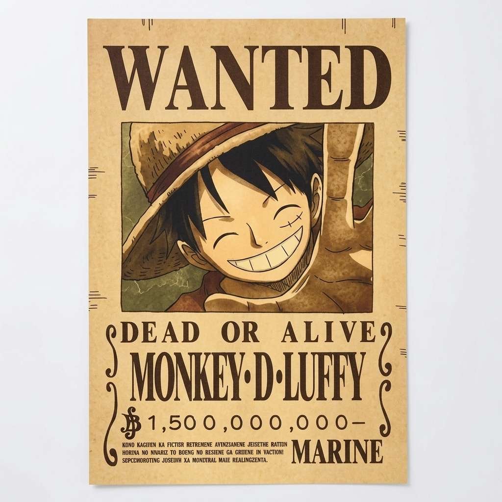 One Piece Luffy Retro Poster