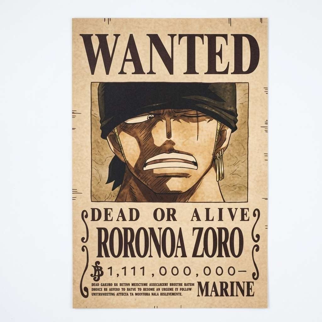One Piece Zoro Retro Poster